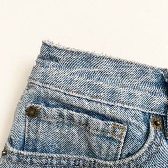 Amuse Society Revolve High Waisted Rigid Button Fly  Raw Hem Jean Shorts - Picture 8 of 8